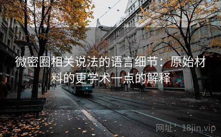 微密圈相关说法的语言细节：原始材料的更学术一点的解释