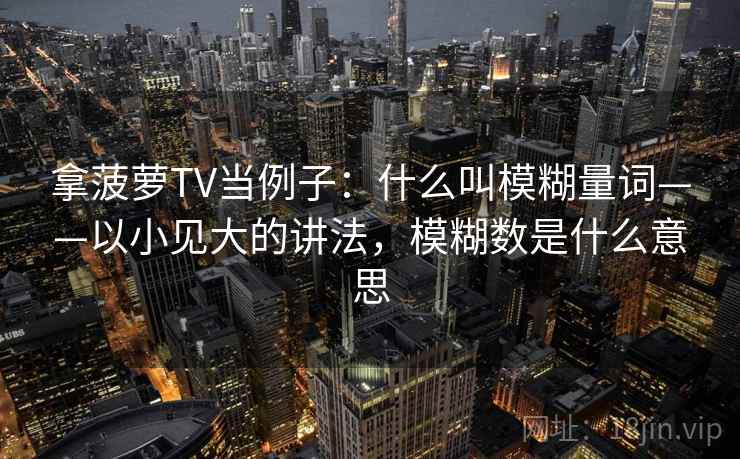 拿菠萝TV当例子：什么叫模糊量词——以小见大的讲法，模糊数是什么意思