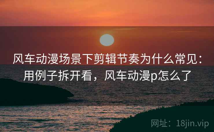 风车动漫场景下剪辑节奏为什么常见：用例子拆开看，风车动漫p怎么了