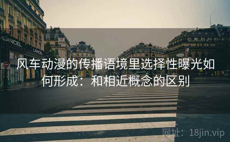 风车动漫的传播语境里选择性曝光如何形成:和相近概念的区别 风车动漫的传播语境里选择性曝光如何形成:和相近概念的区别