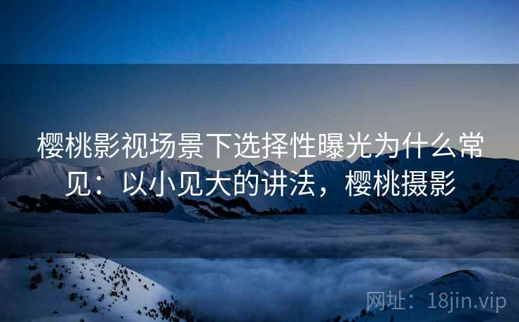 樱桃影视场景下选择性曝光为什么常见：以小见大的讲法，樱桃摄影